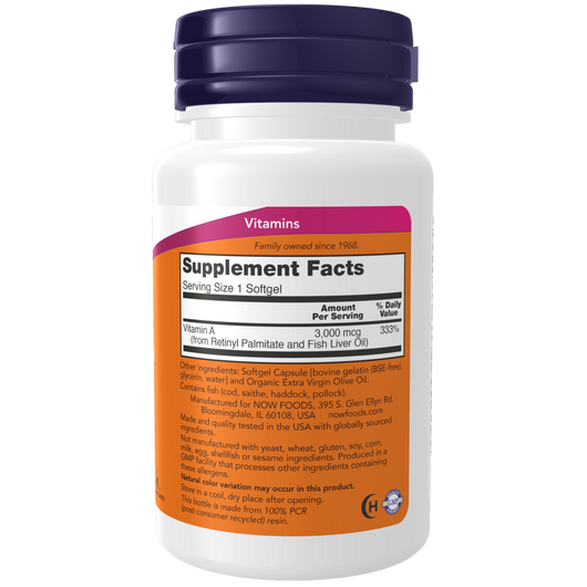 Now Vitamin A 10,000 IU 100 Softgels