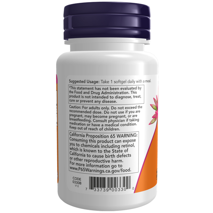 Now Vitamin A 10,000 IU 100 Softgels