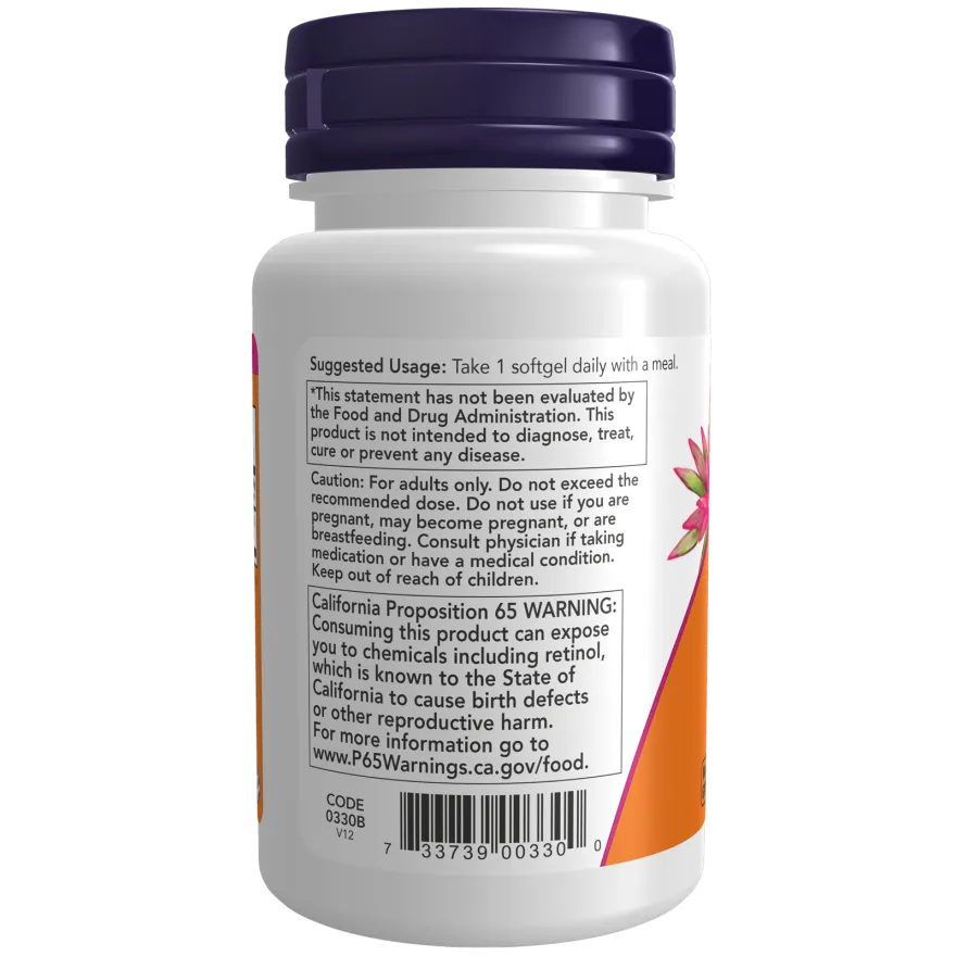 Now Vitamin A 10,000 IU 100 Softgels