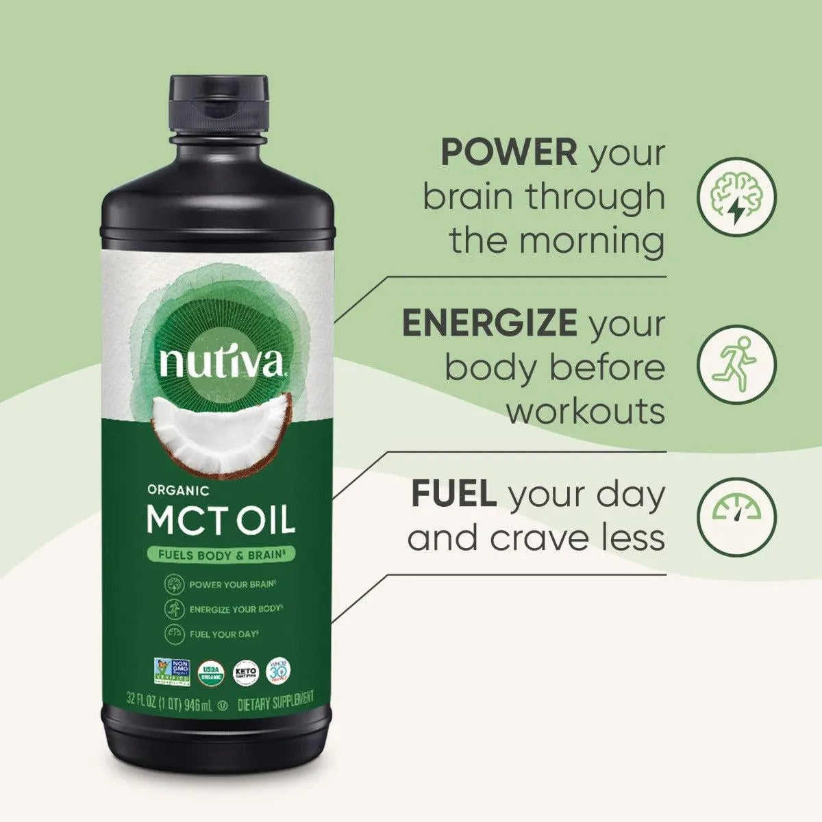 Nutiva Organic MCT Oil Keto Friendly 473ml