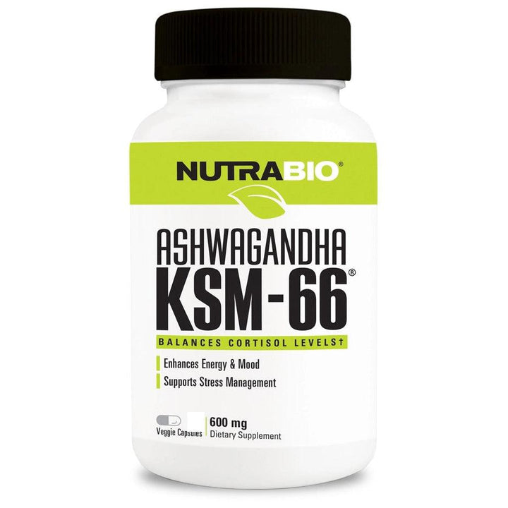 NutraBio Ashwagandha KSM-66 60 Vegetable Capsules