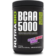 NutraBio BCAA 5000 Powder - Vegan Fermented BCAAs Zero Fat, Sugar, and Carbs 464g 60 Servings - Grape Berry Crush