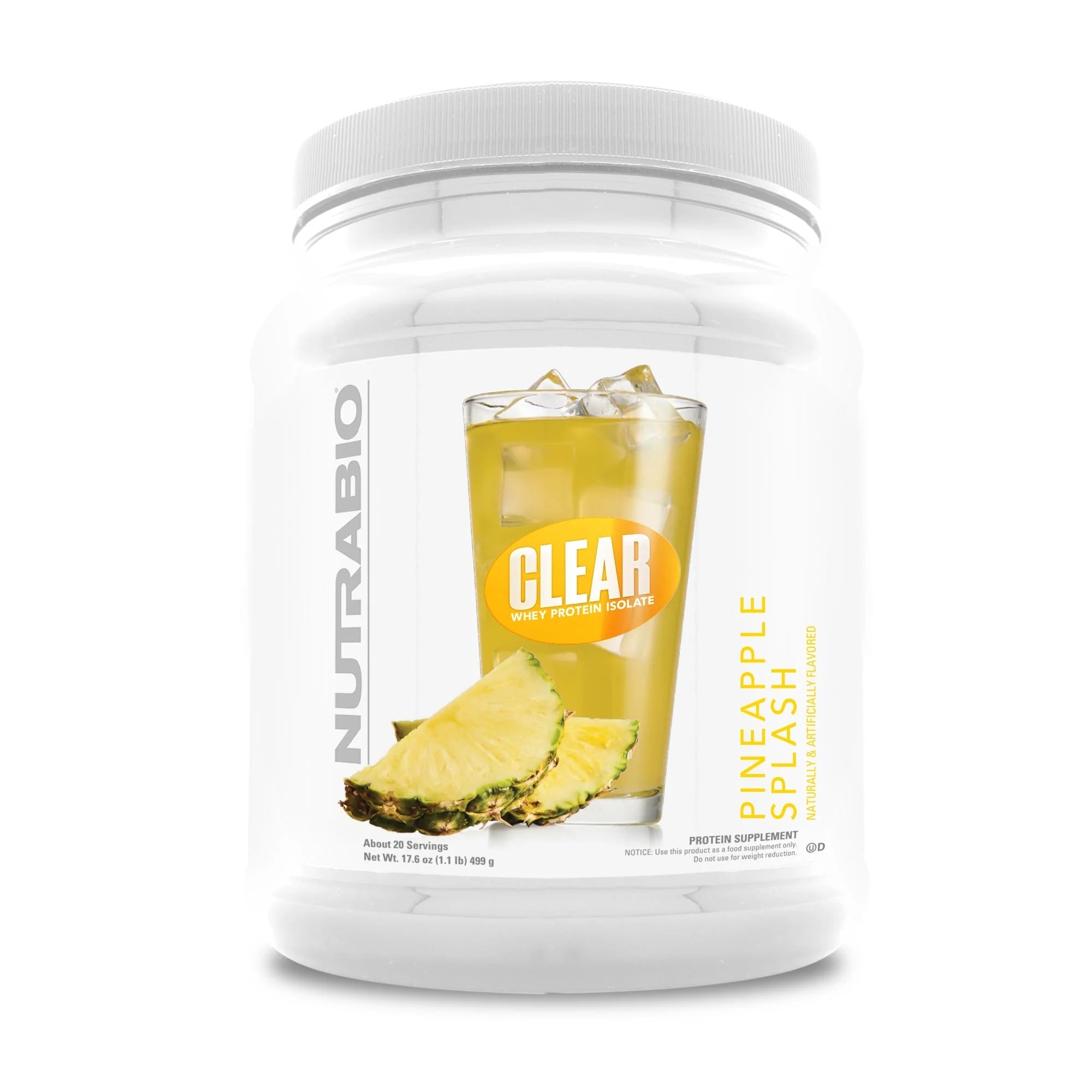 NutraBio Clear Whey Protein Isolate Clear Whey Protein Isolate – Pineapple Splash 499g