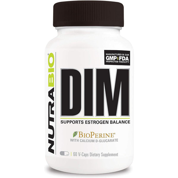 NutraBio DIM with BioPerine, Supports Estrogen Balance, 60 Vegetable Capsules Gluten Free