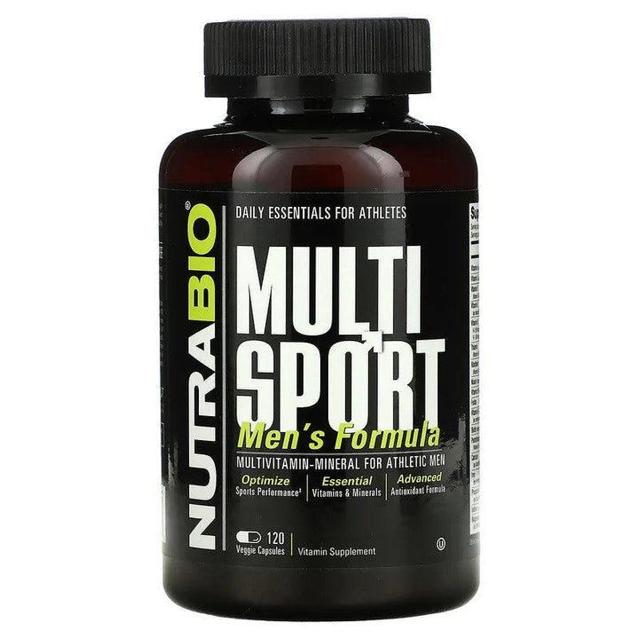 NutraBio MultiSport Men's Multivitamin and Minerals Formula 120 Veggie Caps