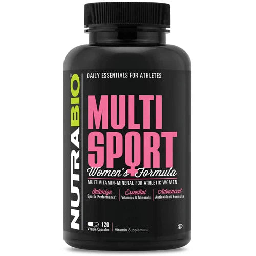 NutraBio MultiSport Women's Multivitamin and Minerals Formula 120 Veggie Caps