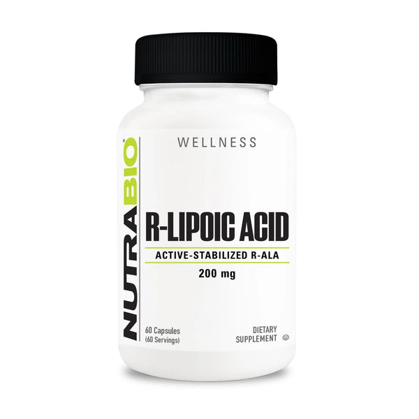 NutraBio R-Lipoic Acid Active-Stabilized R-ALA 60 Vegetarian Capsules