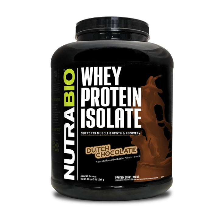 NutraBio Whey Protein Isolate 25g of Protein Per Scoop with Complete Amino Acid Profile - Soy Free Gluten Free - Zero Fillers and Non-GMO - Dutch Chocolate 2.268 kg