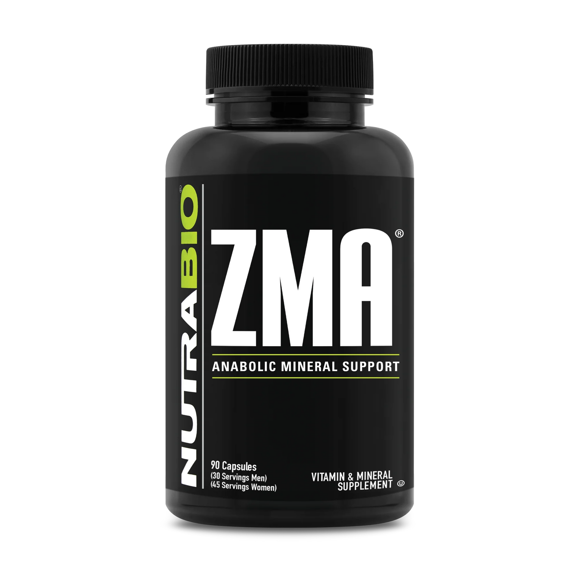 NutraBio ZMA Anabolic Mineral Support 90 veggie Capsules