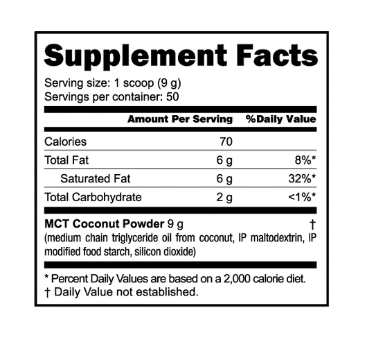 Nutrabio MCT Powder medium-chain Triglycerides keto friendly & Quick Energy 1lb (454g)