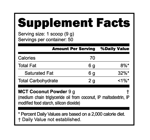 Nutrabio MCT Powder medium-chain Triglycerides keto friendly & Quick Energy 1lb (454g)