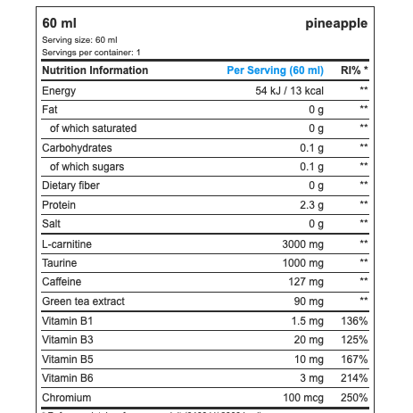 Nutrend Carnitine 3000 Shot Pineapple Flavor Sugar Free 60 ml