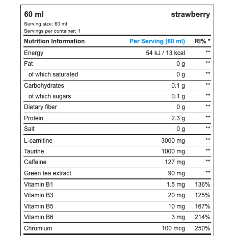 Nutrend Carnitine 3000 Shot Strawberry Flavor Sugar Free 60 ml