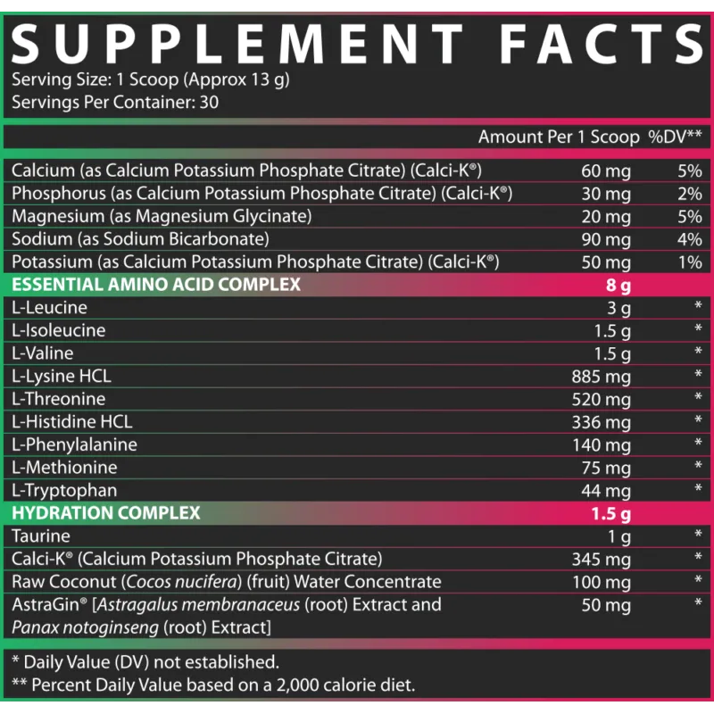 Nutrex Research EAA Hydration EAAs + BCAAs Powder with 8g Essential Amino Acids + Electrolytes For Muscle Recovery, Strength, Muscle Building, Endurance, Apple Pear Flavor 30 Serving