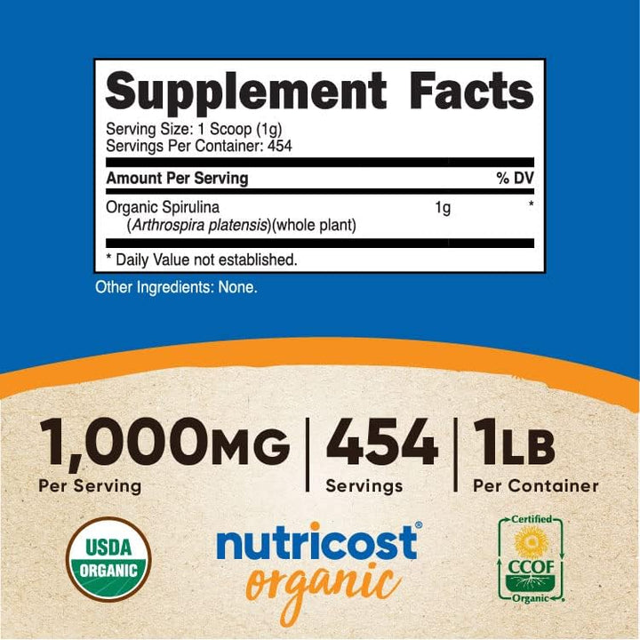 NutriCost Organic Spirulina 454g