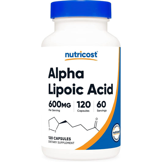 Nutricost Alpha Lipoic Acid 600mg Per Serving 120 Vegetarian Capsules Non-GMO