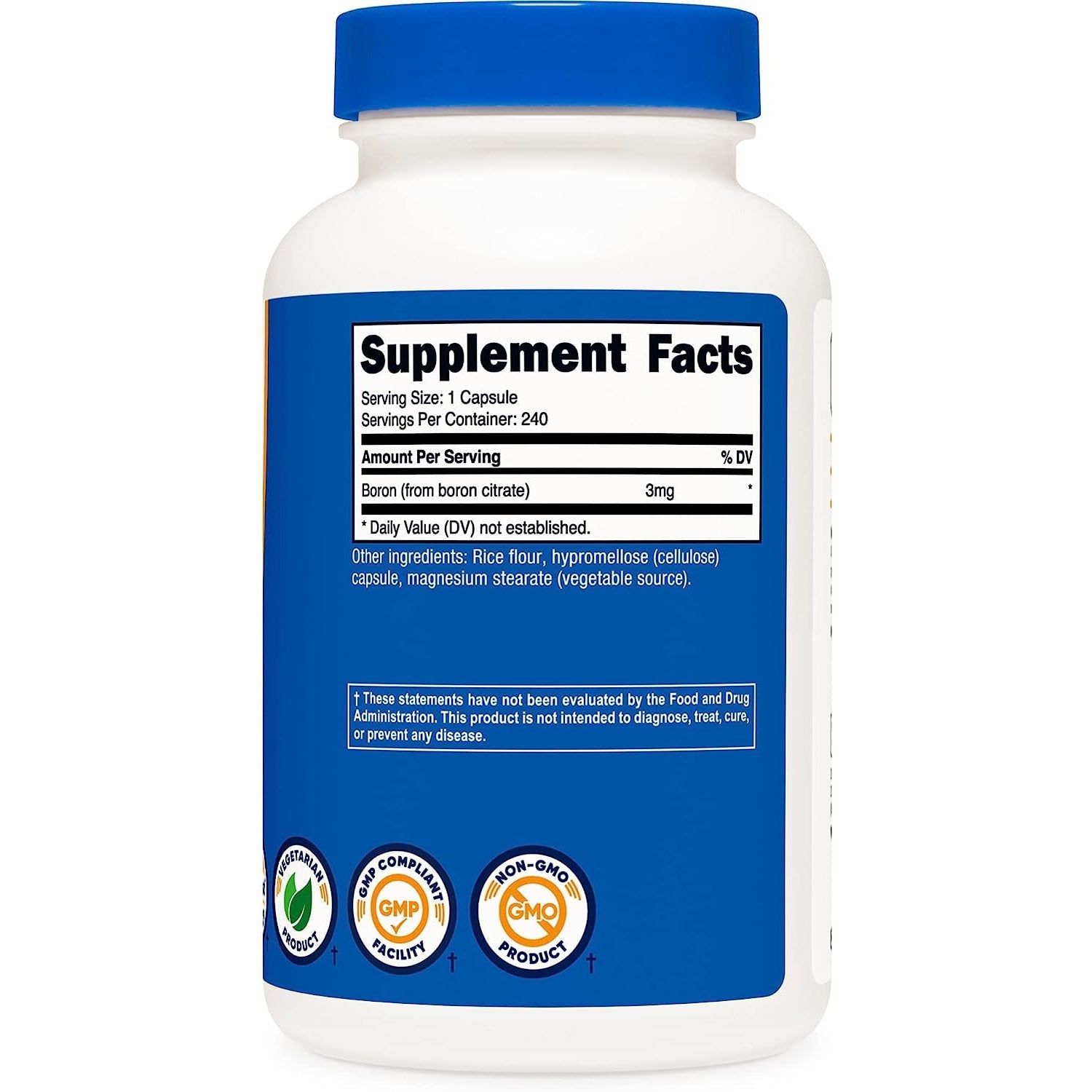 Nutricost Boron Citrate 3mg - 240 Vegetarian Capsules, Non-GMO