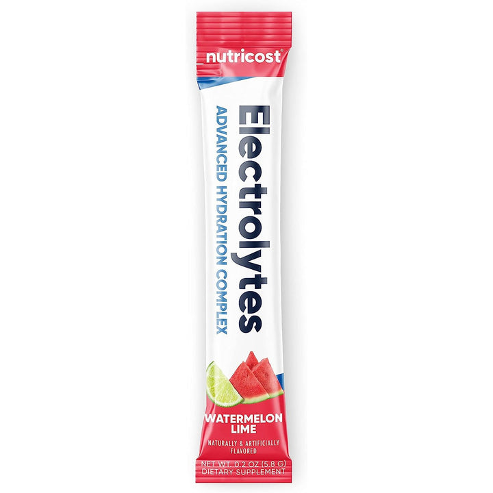 Nutricost Electrolytes Powder Hydration Packets Zero Sugar Low Calorie Keto Gluten Free 20 Packets - Watermelon Lime