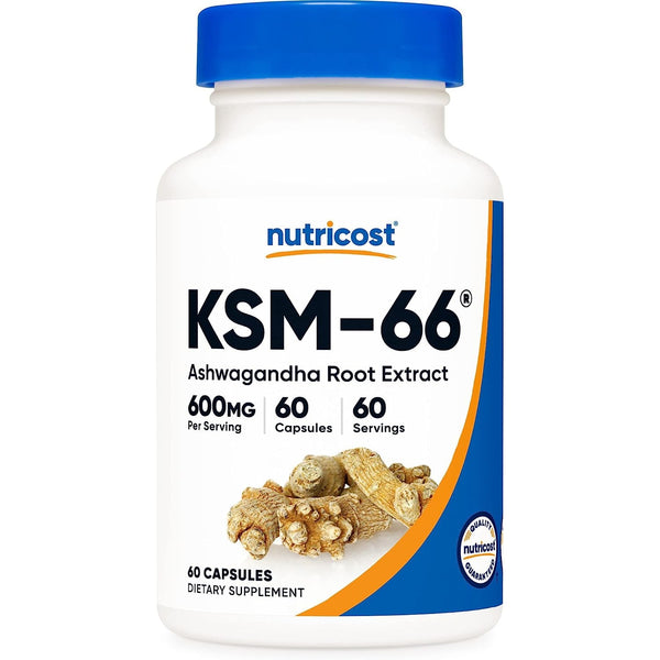 Nutricost KSM-66 Organic Ashwagandha Root Extract with BioPerine 600mg, 60 Veggie Caps