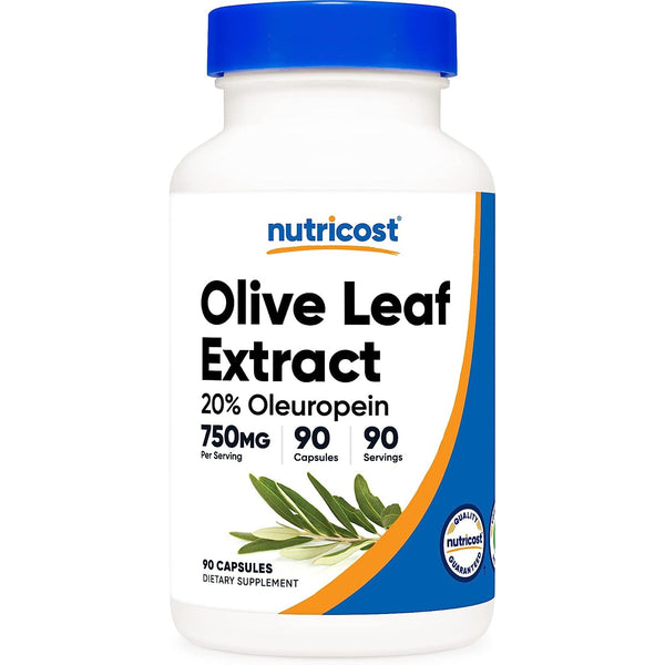 Nutricost Olive Leaf Extract (20% Oleuropein) 750 MG Non-GMO, Gluten Free 90 Capsules