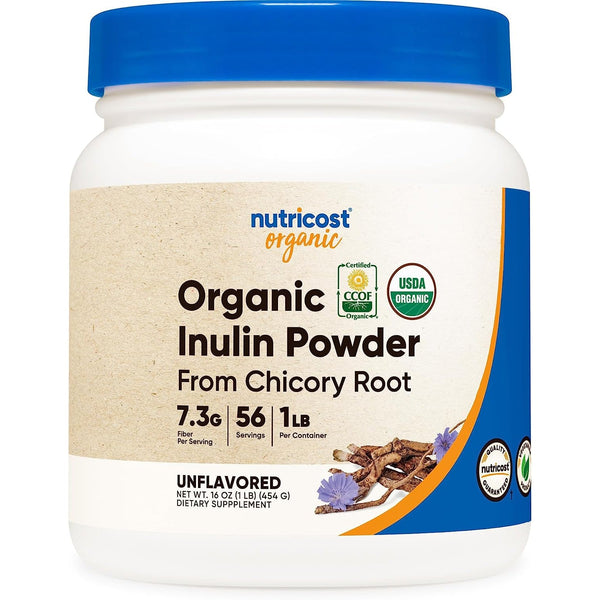 Nutricost Organic Inulin Powder from Chicory Root Certified USDA Organic 454g