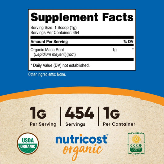 Nutricost Organic Maca Root Powder 454g