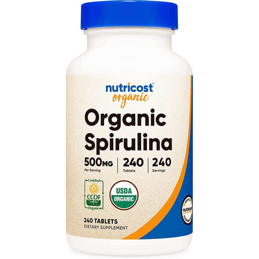 Nutricost Organic Spirulina 500mg Gluten Free, Non-GMO 240 Tablets