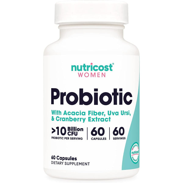 Nutricost Probiotic Complex for Women 10 Billion CFU with Acacia Fiber, Uva Ursi, & Cranberry Extract 60 Capsules Non-GMO & Gluten Free