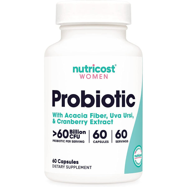 Nutricost Probiotic Complex for Women 60 Billion CFU with Acacia Fiber, Uva Ursi, & Cranberry Extract 60 Capsules Non-GMO & Gluten Free