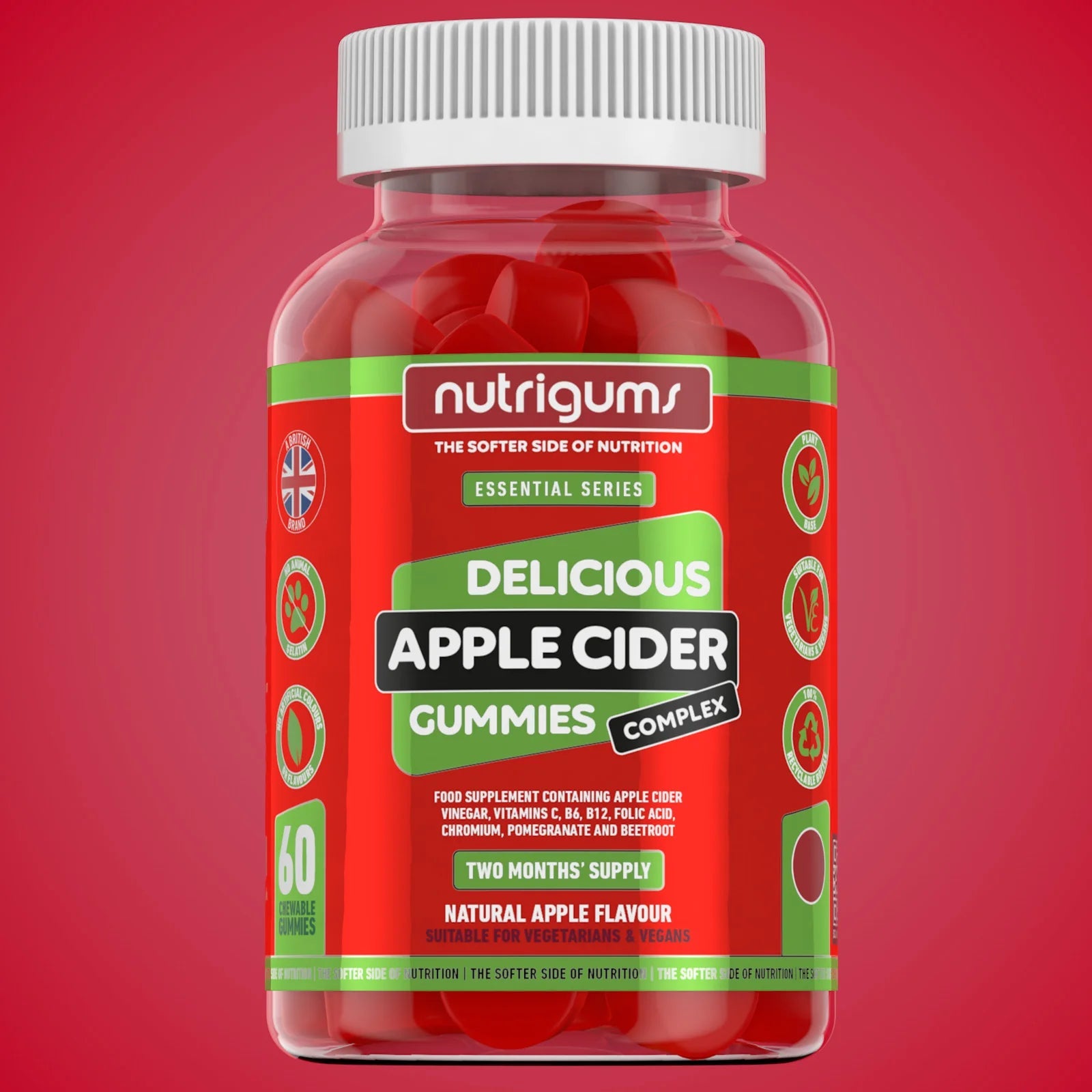 Nutrigums Apple Cider Complex Apple Flavour - 60 Vegan Gummies