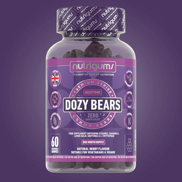 Nutrigums Dozy Bears (Bedtime) No Added Sugar Mixed Fruit Flavour - 60 Vegan Gummies