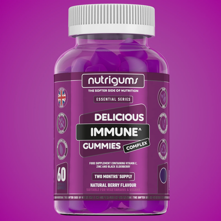 Nutrigums Immune Complex (Elderberry, Vitamin C and Zinc) Blueberry Flavour - 60 Vegan Gummies