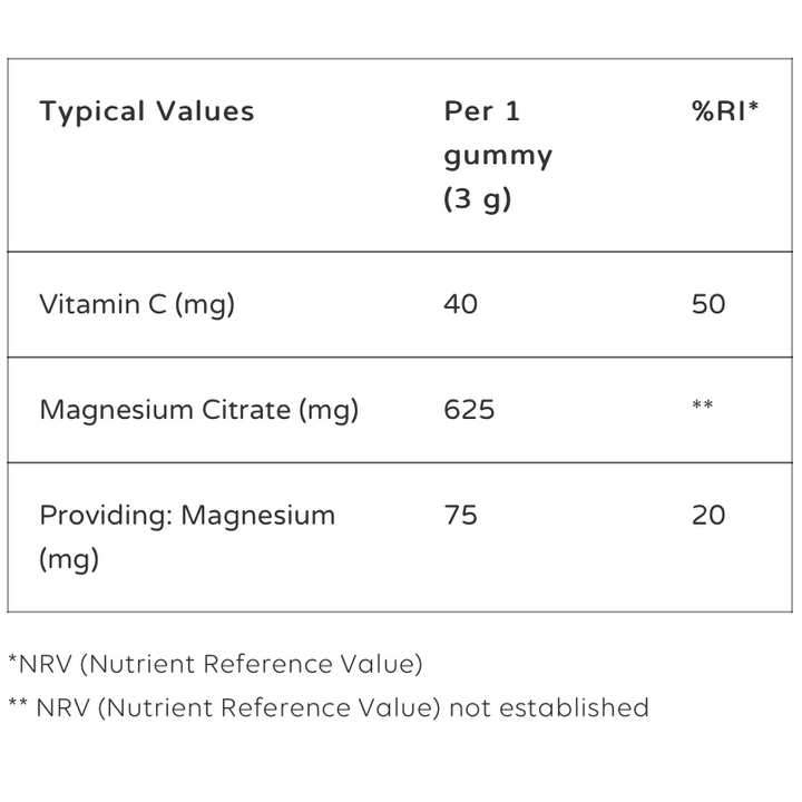 Nutrigums Magnesium Citrate & Vitamin C Mixed Fruit Flavour - 60 Vegan Gummies