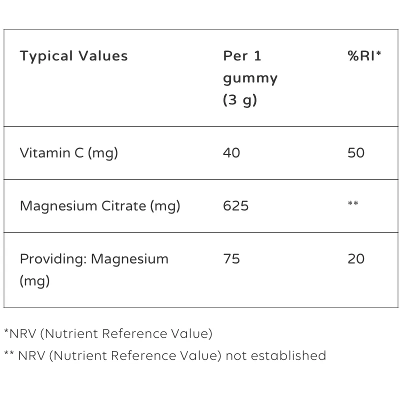 Nutrigums Magnesium Citrate & Vitamin C Mixed Fruit Flavour - 60 Vegan Gummies