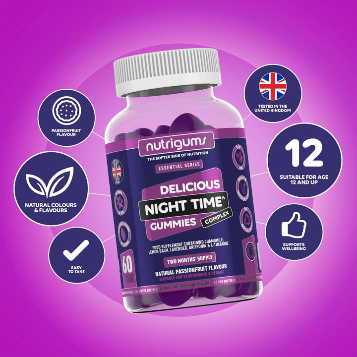 Nutrigums Night Time Complex Passionfruit Flavour - 60 Vegan Gummies