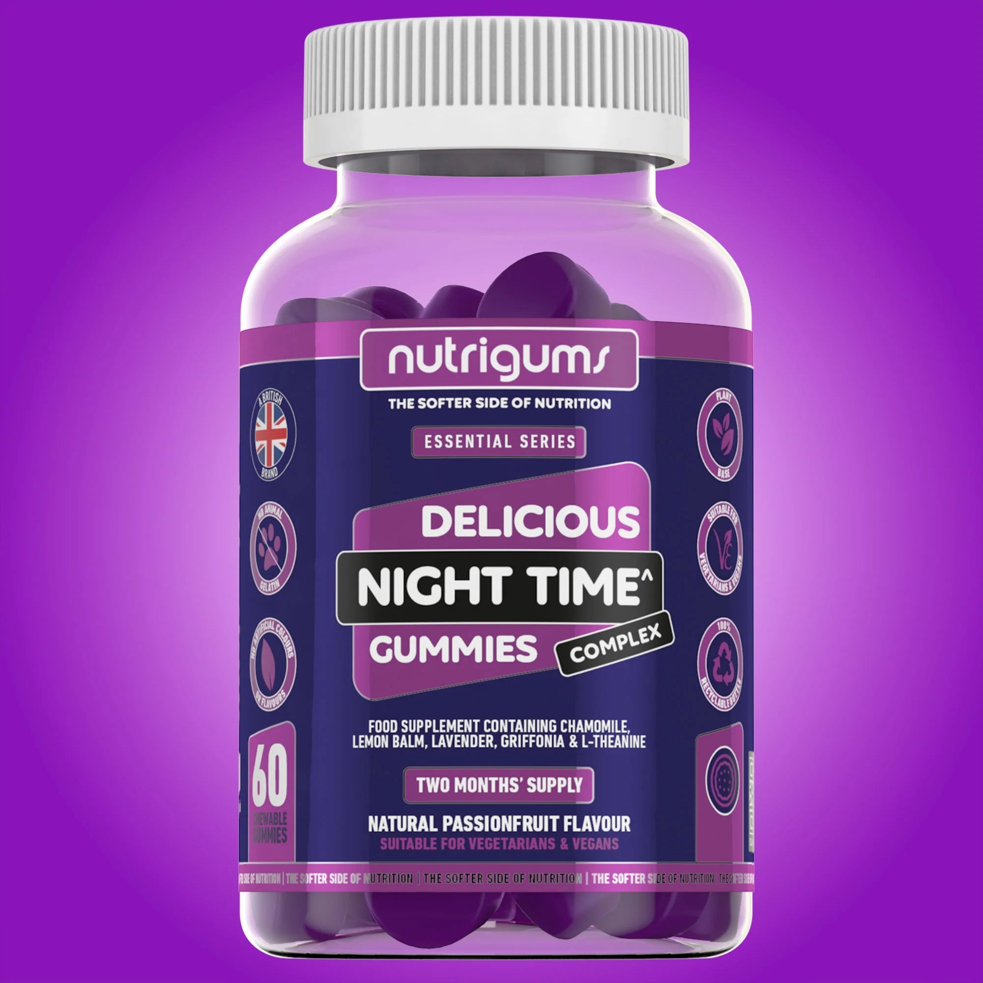Nutrigums Night Time Complex Passionfruit Flavour - 60 Vegan Gummies