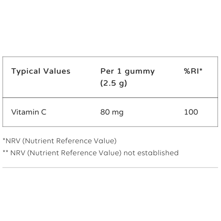 Nutrigums Vitamin C 80mg Orange Flavour - 60 Vegan Gummies