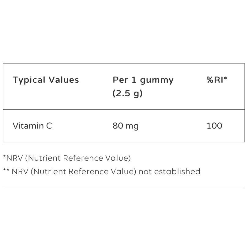 Nutrigums Vitamin C 80mg Orange Flavour - 60 Vegan Gummies