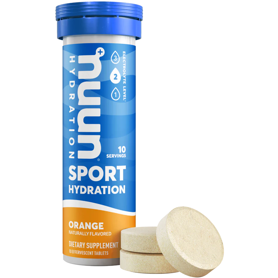 Nuun Sport Electrolyte Tablets for Proactive Hydration, Orange Vegan Gluten Free Non-GMO 10 Tablets