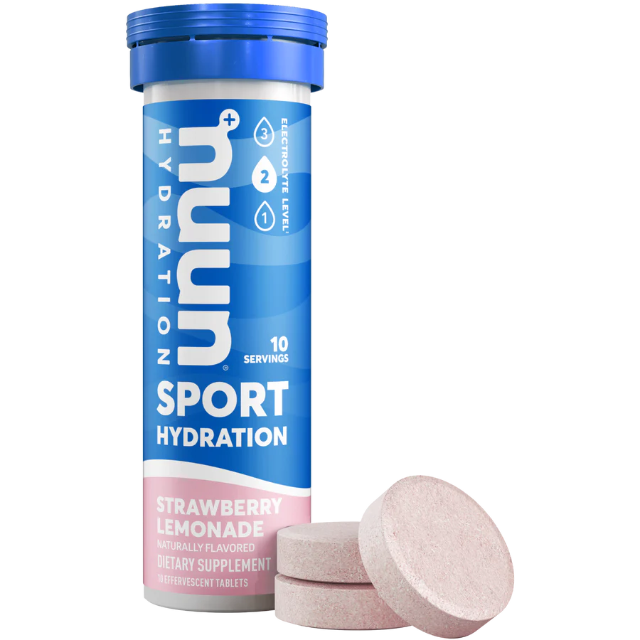 Nuun Sport Electrolyte Tablets for Proactive Hydration, Strawberry Lemonade Vegan Gluten Free Non-GMO 10 Tablets