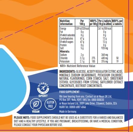 Nuun Ultra Hydration Tablets for Proactive Hydration, Mango flavour Vegan Gluten Free Non-GMO 10 Tablets