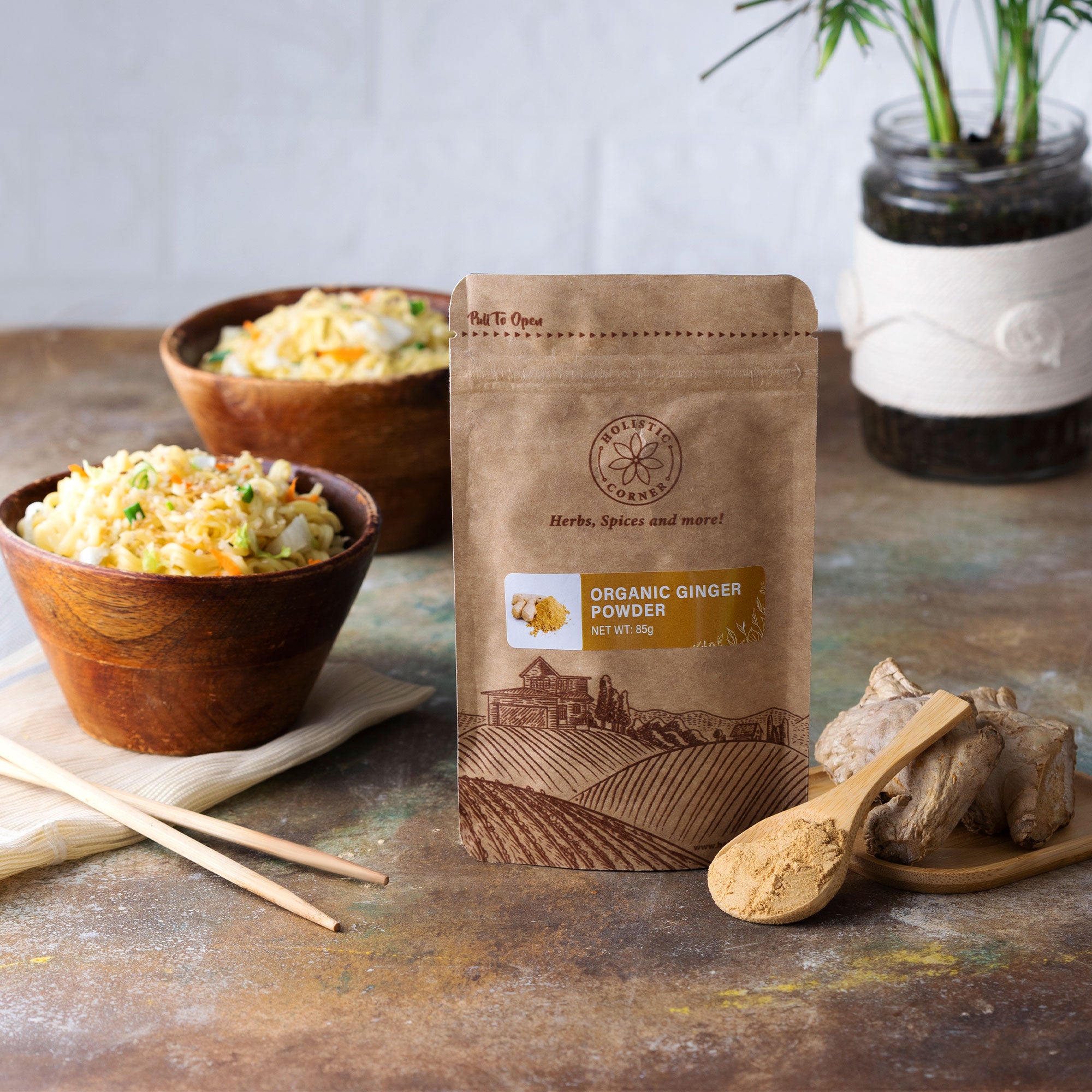 مسحوق الزنجبيل العضوي من هوليستيك كورنر | 85 جرام