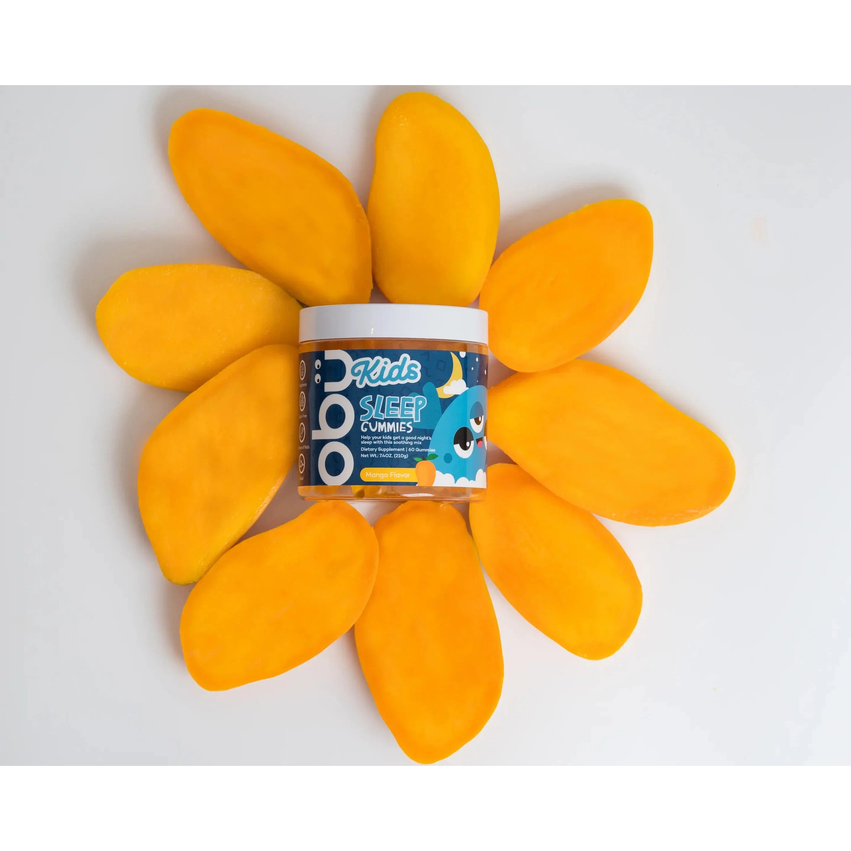Obu Nutrition Kids Sleep Gummies with Gentle Melatonin Mango Flavor 60 Gummies