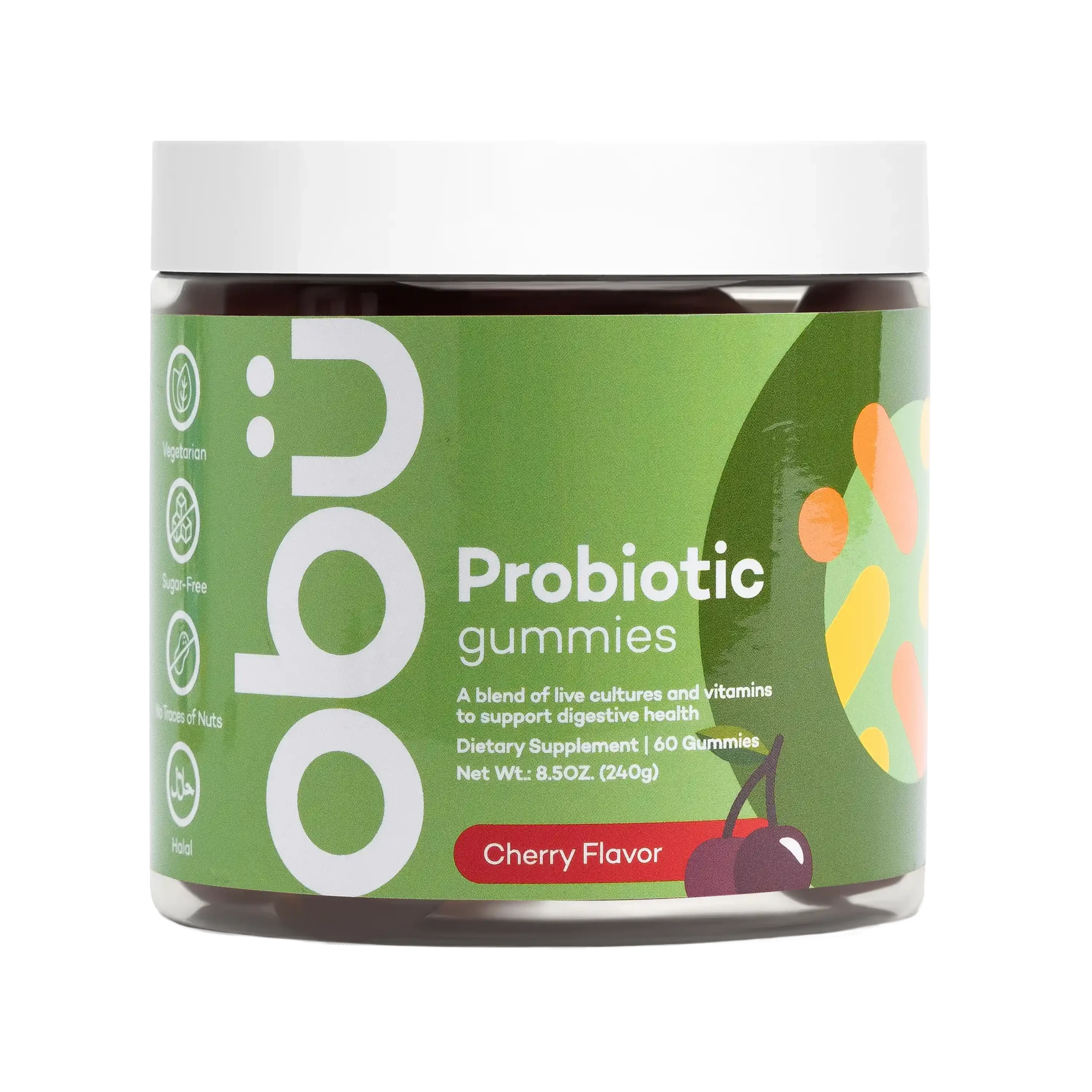 Obu Nutrition Probiotic Gummies Cherry Flavor 60 Gummies