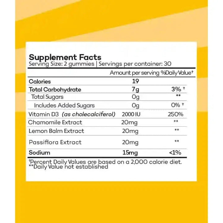 Obu Nutrition Vitamin D3 Gummies 2000IU Peach Flavour 60 Gummies