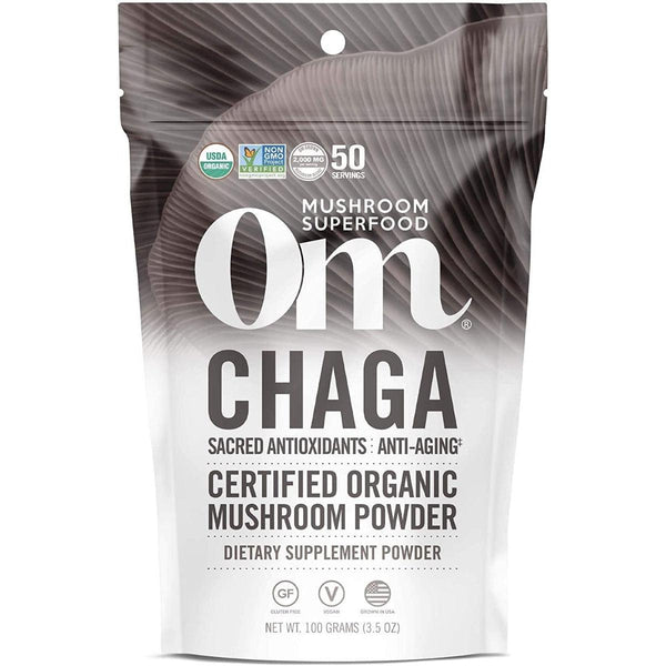 Om Mushroom Superfood Chaga Organic Mushroom Powder Gluten Free 100g