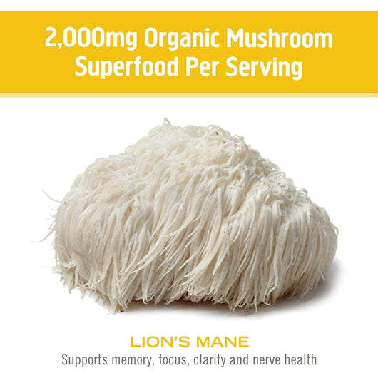 Om Mushroom Superfood Lion's Mane Organic Mushroom Powder Gluten Free 100g