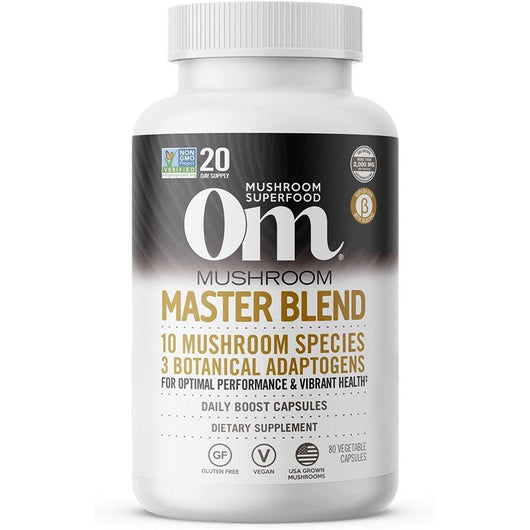 Om Mushroom Superfood Master Blend Mushroom Capsules 10 Mushroom Complex 80 Veg Capsules