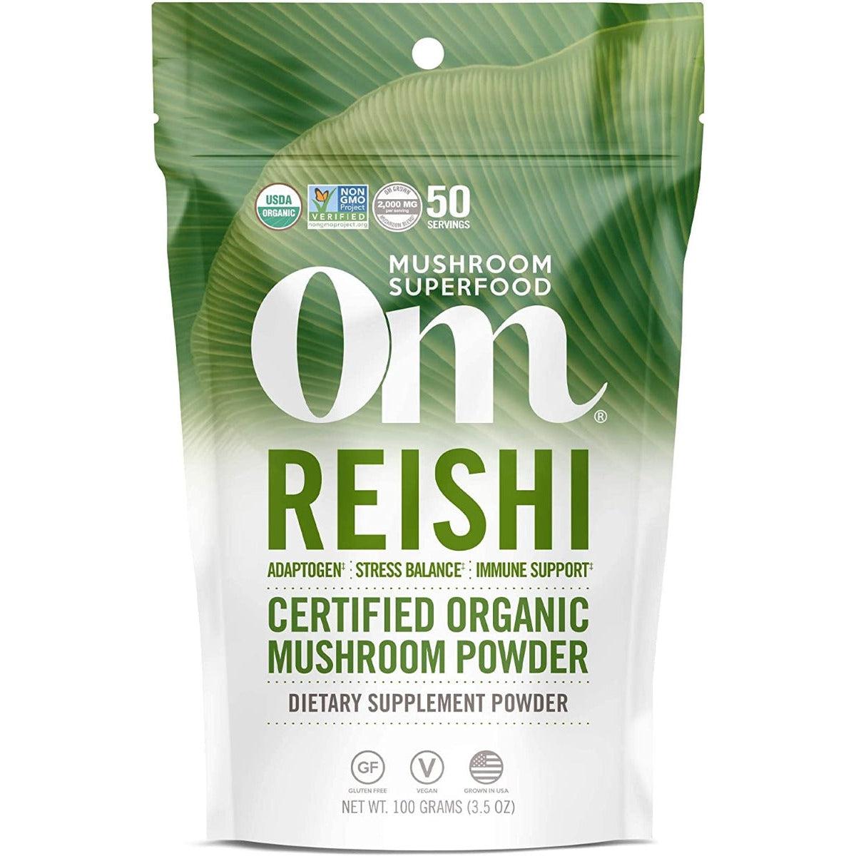 Om Mushroom Superfood Reishi Organic Mushroom Powder Gluten Free 100g