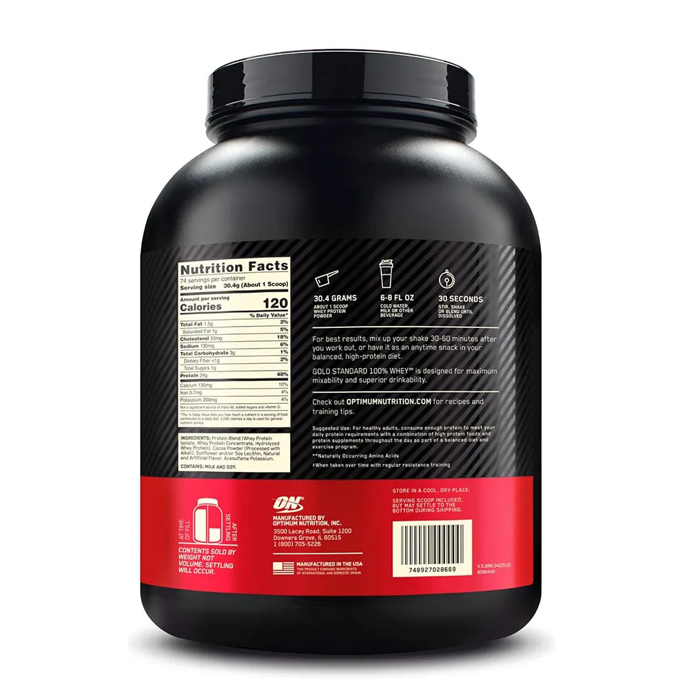 Optimum Nutrition Gold Standard 100% Whey Protein Powder Double Rich Chocolate 2.27KG